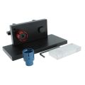 AK-Builder black AK Trunnion Rivet Hole Drilling Fixture, red 7.62, blue 5.45 expanding mandrels.