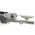 AK-Builder black oxide steel rail alignment fixture clamping lower bolt guide rails in stamped AK receiver.