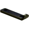 Angled view of black finished Saiga 12 trigger guard with two rivet holes.