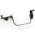 Angled view of black-finished Saiga 12 trigger guard set with selector stop and grip screw mount.