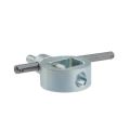 Angled view of AK-Builder AKFST Heavy Duty Front Sight Tool, bright machined body, robust windage and elevation rods.