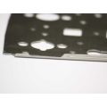 Angled close-up of AK-Builder Polish Underfolder receiver flat, 1mm 4130 annealed steel in the white.