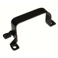 Angled view of a black Saiga 12 trigger guard with mounting holes.
