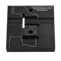 Top-down view of anodized AK-Builder Yugo M72 front sight/gas block pin removal block.