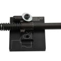 AK-Builder black anodized Yugo M72 pin removal block with gas block secured by bolt.