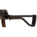 Dark Polish Beryl AKM sidefolding stock extended on 1mm stamped receiver, side view.