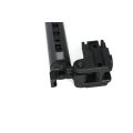 Angled view of black anodized Key Arma AKM folding buffer tube, 6-position.