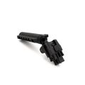 Black Key Arma AK 6-position buffer tube conversion with folding mechanism, angled view folded.