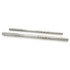 Angled view of two uncoated high-speed steel 5mm and 7mm reamers for AK receiver pins.