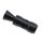 Black oxided steel 7.62 Krink 14-1 LH flash hider, angled view of conical end.