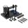 AK-Builder riveting press, black-finished, showing main unit, assorted dies and supports.