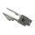 Angled view of AK-Builder steel Rail Alignment Fixture showing front clamp and screw.