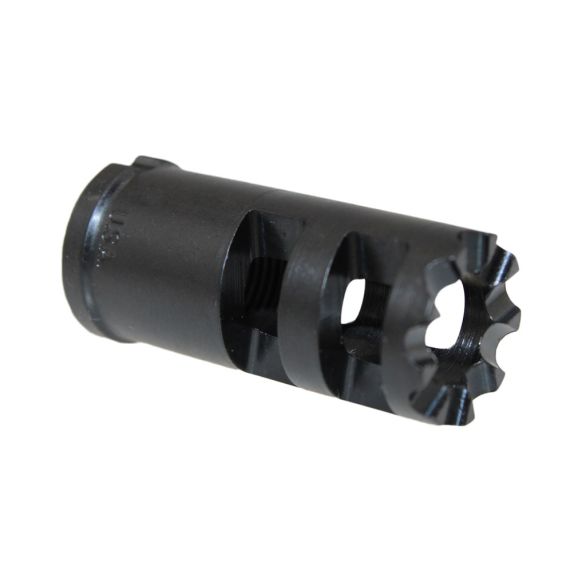 FOUR SLOT MUZZLE BRAKE WITH 14MM-1 LH THREADS, C1-31