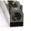 Angled close-up of AK-Builder Flat Bending Die punch, dark machined steel, aligning with an unfinished flat.
